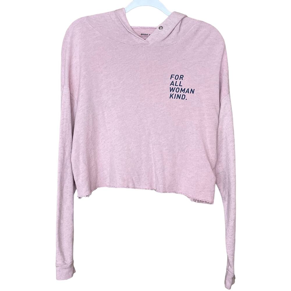Good hYOUman Anya Pink Cropped Hoodie Sweatshirt For All Woman Kind Size Small